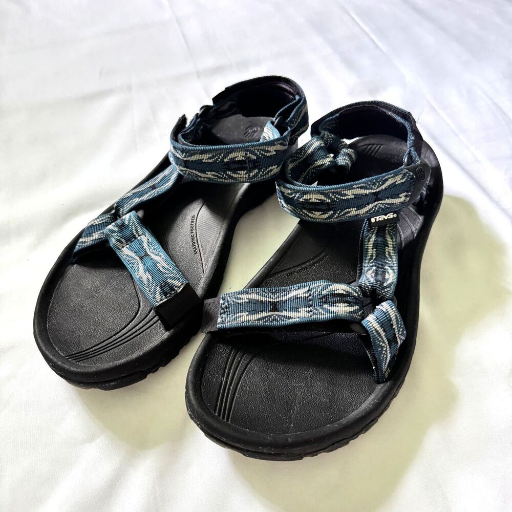 Teva Hurricane Sandals Outdoors Walking Hiking Black And Blue Men's Size 9